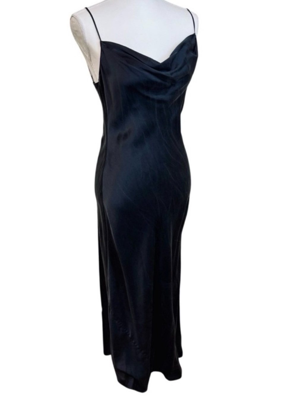 Vintage 90's Victoria's Secret 100% Silk black Maxi slip Chemise sexy slip dress - Picture 6 of 9